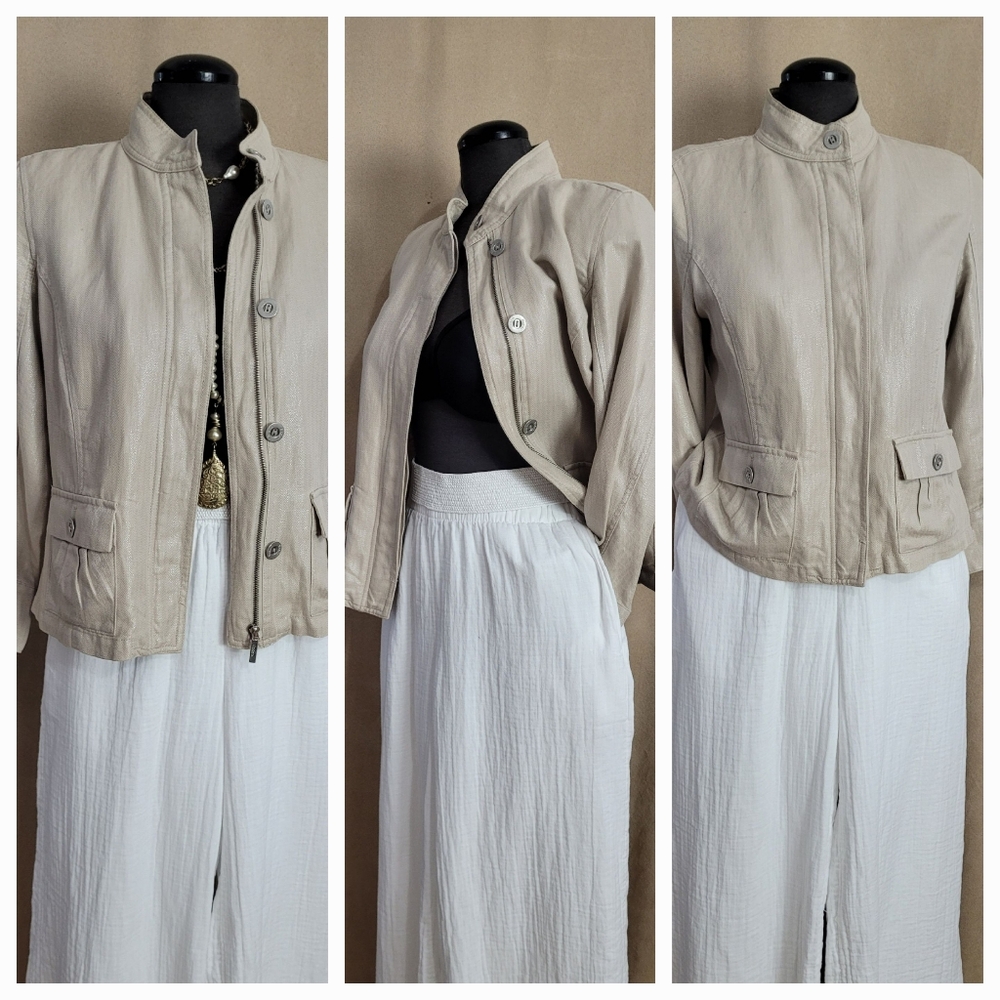 CROP linen Jacket / M